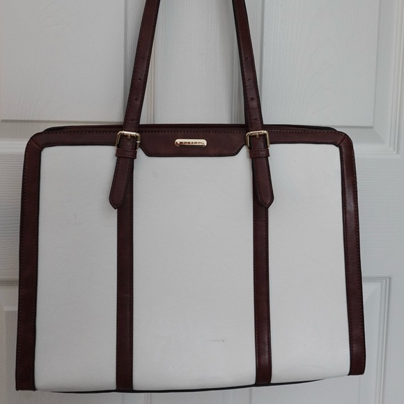 Chic White and Brown Women's Laptop Bag - Picture 2 of 8